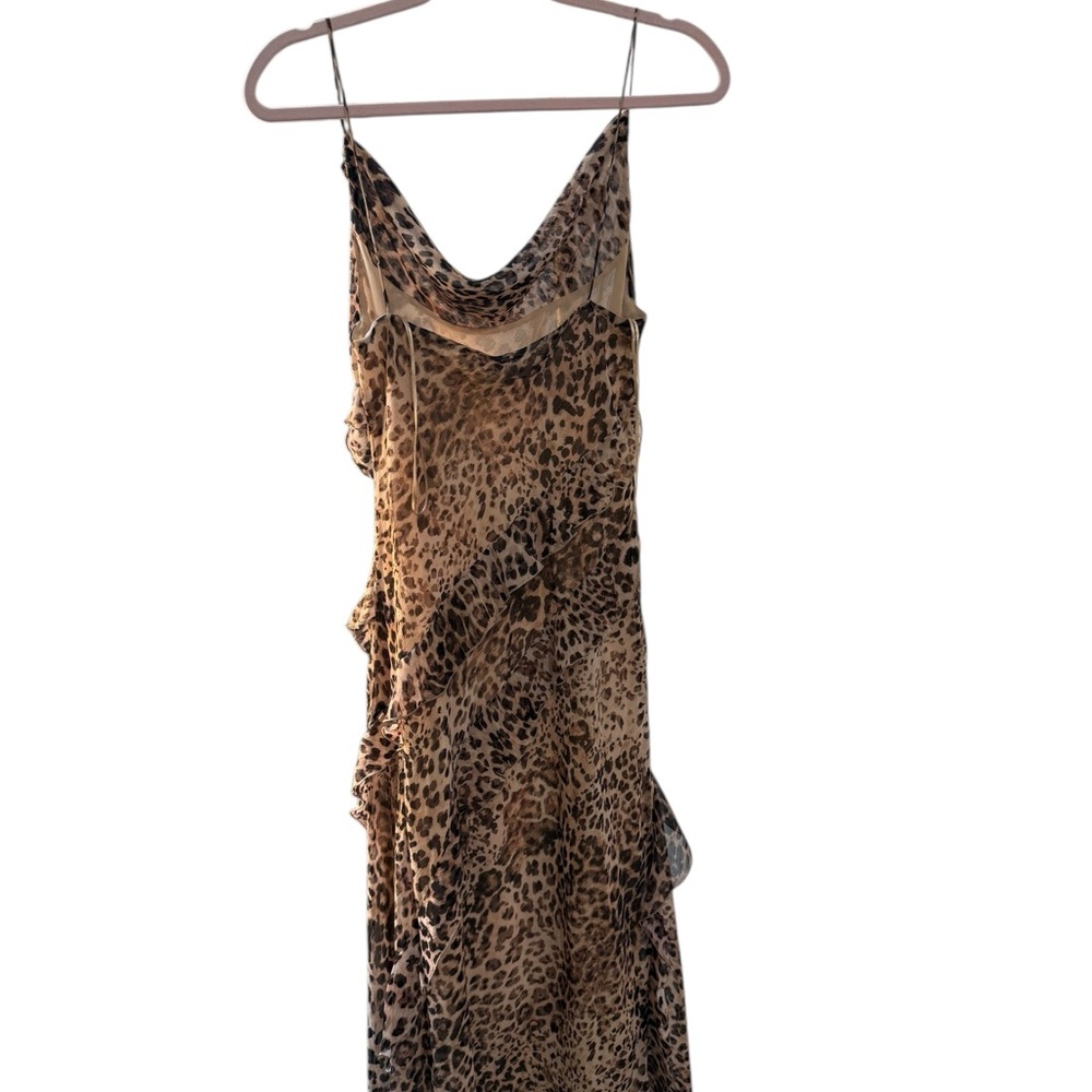 Mango Ruffled Leopard Print Dress - Picture 5 of 6
